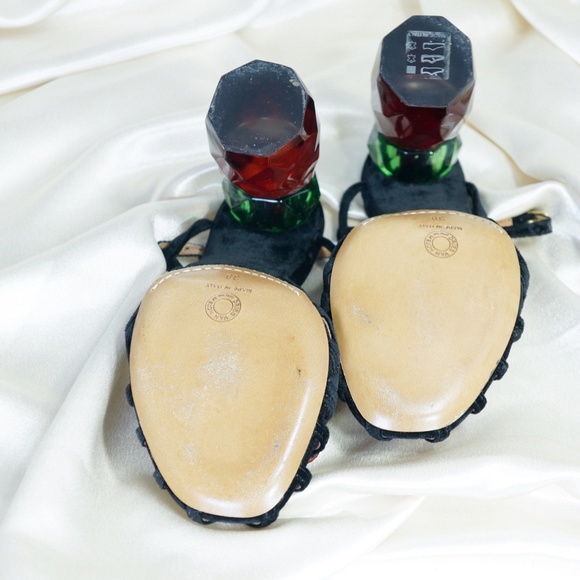 Dries Van Noten lucite velvet heels size 8 IT 38 - Picture 9 of 11